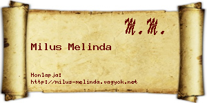 Milus Melinda névjegykártya