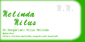 melinda milus business card